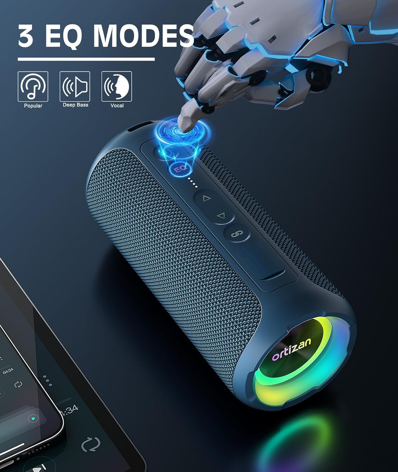 Ortizan Беспроводная Bluetooth – обзор и цена Portable Bluetooth Speaker Waterproof Ipx7